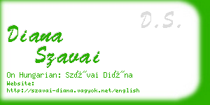 diana szavai business card